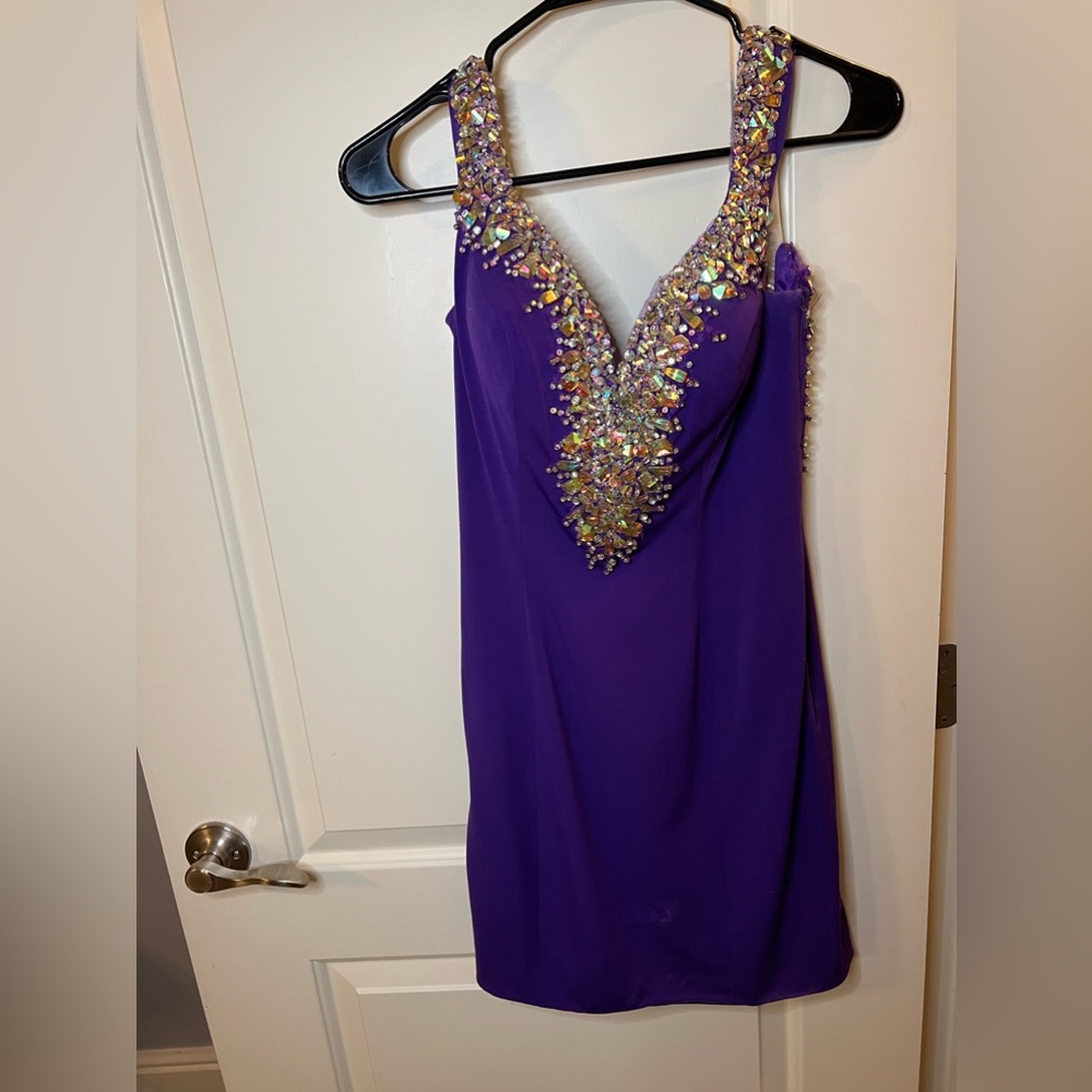 Angela & Alison Purple Homecoming Dress
